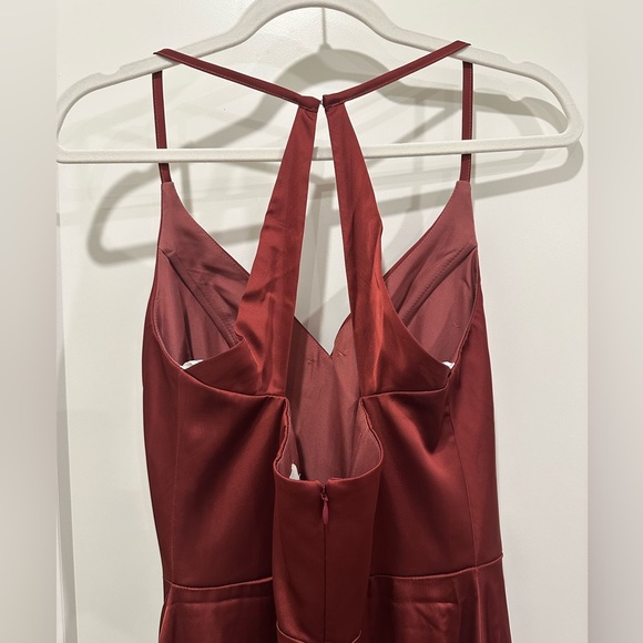 AW Bridal Adeliza Dress Size 8 Burgundy Satin Charmeuse NEW! - Picture 4 of 13